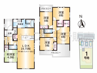 【間取り】 | 奈良市あやめ池南２丁目の新築一戸建 全２区画 | １号地間取図