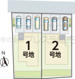 【区画図】 | 奈良市あやめ池南２丁目の新築一戸建 全２区画 | 全体区画図