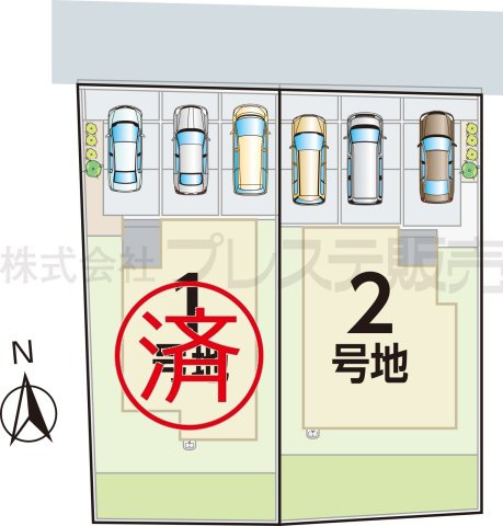 奈良市あやめ池南２丁目の新築一戸建の区画図|全体区画図