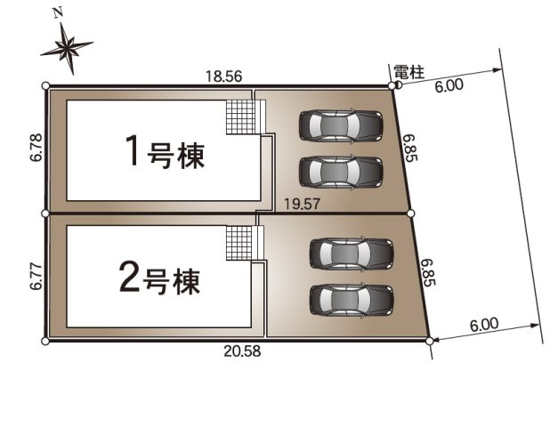 【区画図】 | 小牧市田県町140『仲介料無料』新築戸建て | 2号棟
