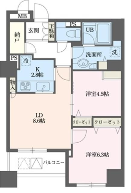 横浜市神奈川区金港町の賃貸マンションの間取り