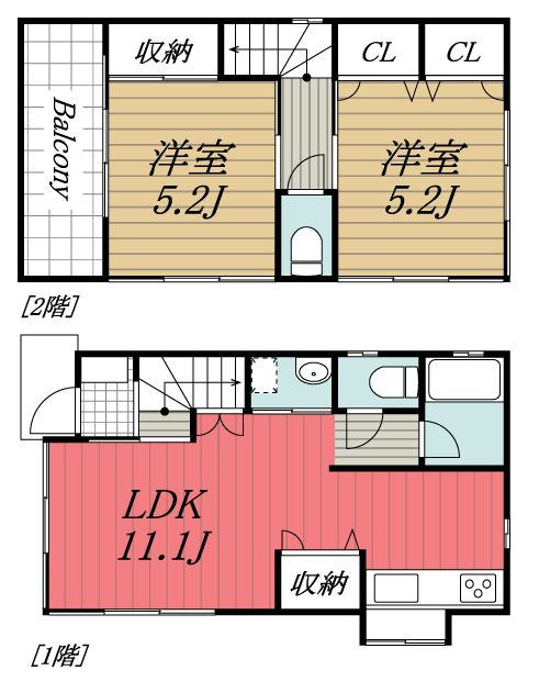 【間取り】 | 寒川町3丁目貸家