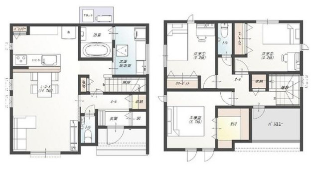 「周辺環境充実」高知市石立町3号地　新築一戸建ての間取り|家事動線に優れた使いやすい間取りプラン。収納スペースも豊富に確保されています。