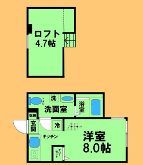 【間取り】 | ＳＴＡＲ　ＣＬＯＵＤ矢部（スタークラウド矢部） | 間取り図：反転タイプ