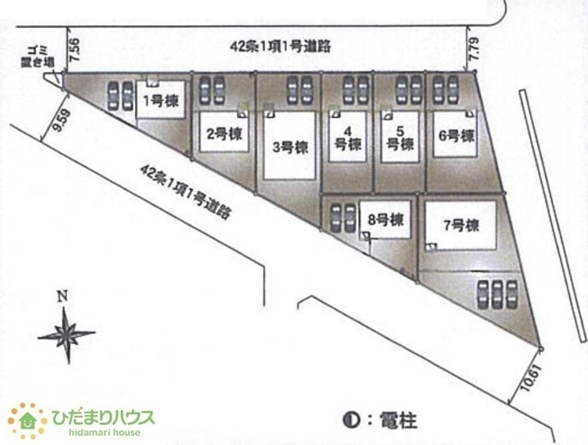 【区画図】 | 常総市本石下第12　新築戸建　2号棟 | 時間がない時もらくらくと車の出し入れができる並列駐車場を完備！！
（2号棟）