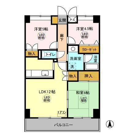グランディス新八柱の間取り