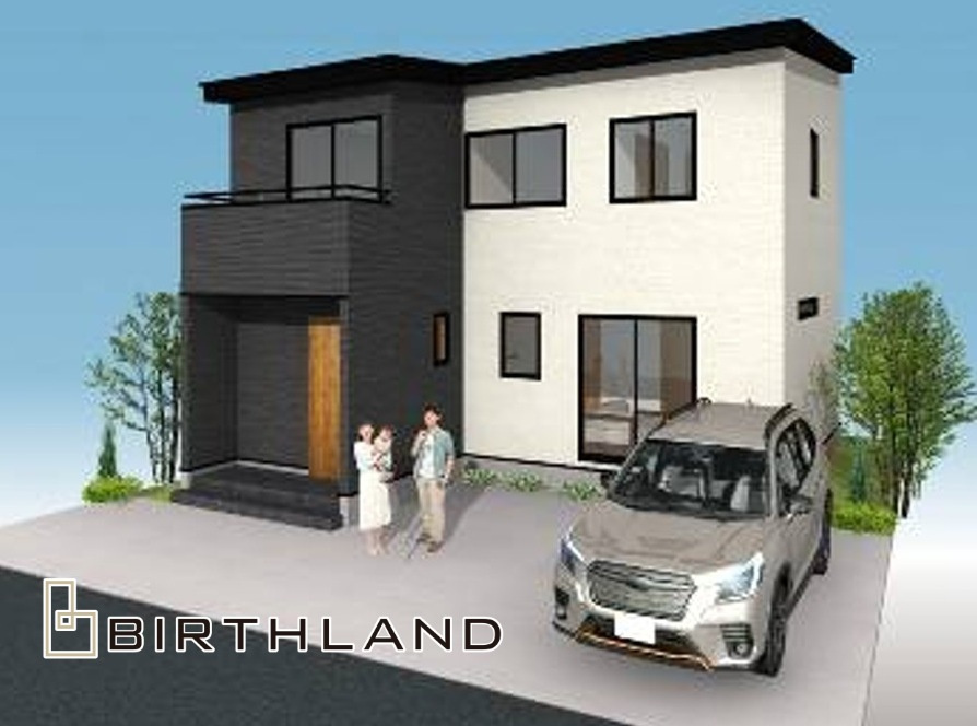 長期優良住宅　郡山市横塚5丁目　芳賀小・第四中の外観パース|2026年9月完成予定です！現地ご案内いたします♪