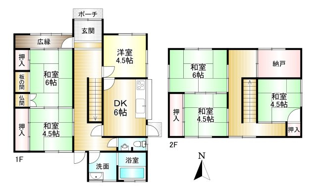 桜井市巻野内の間取り|6DK　土地面積：117.14ｍ2　建物面積：130.9ｍ2