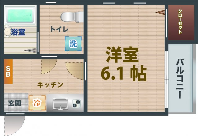 【間取り】 | ヴェルト高円寺 | 1Ｋのお部屋。