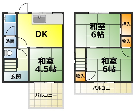 堺市西区家原寺町戸建ての間取り