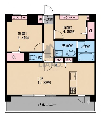 LIBTH博多住吉PREMIER　住吉小学校区の間取り|LIBTH博多住吉PREMIER
※同シリーズ物件の内装