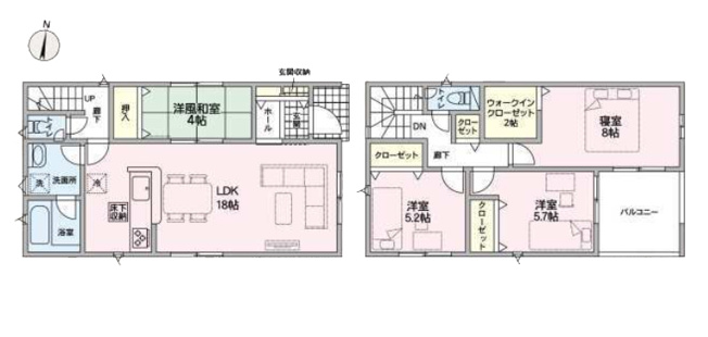 【間取り】 | 半田市住吉町６丁目4-3『仲介料無料』新築戸建て | 1号棟