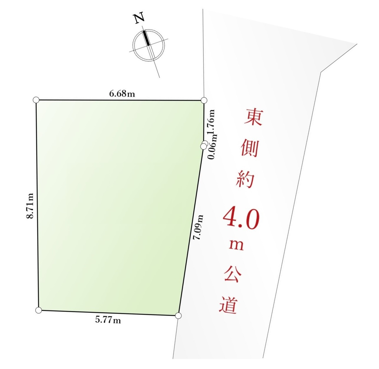 板橋区大谷口北町 限定1棟の区画図|東側約4ｍ公道に面する整形地に誕生します
間口が広く明るく快適な立地です