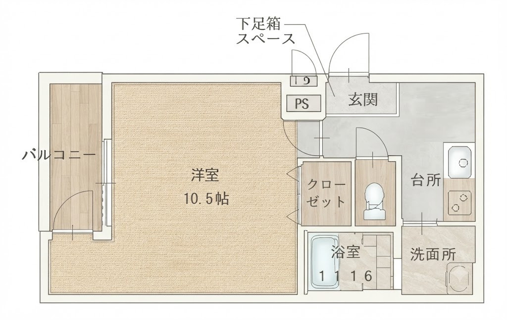 フジパレス北加賀屋Ⅰ番館の間取り