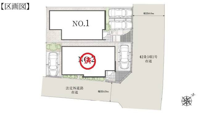 袖ケ浦市長浦駅前5丁目Ⅱの区画図