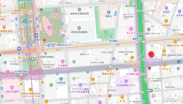 ホテルマイステイズ名古屋栄の地図