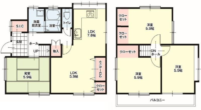 加古川市別府町別府　中古戸建の間取り|4LDKです。