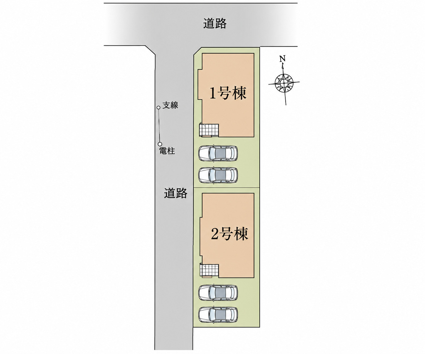 川越市山田１期 1号棟の区画図