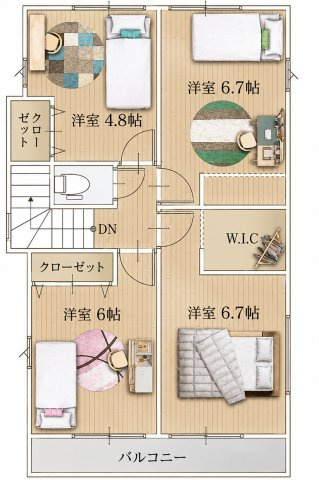 川越市山田１期 1号棟の間取り|2F
