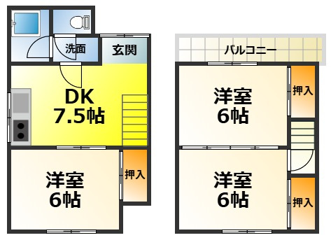 羽曳野市高鷲５丁目戸建ての間取り