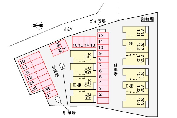 ヒカルサ諫早Ⅱの区画図