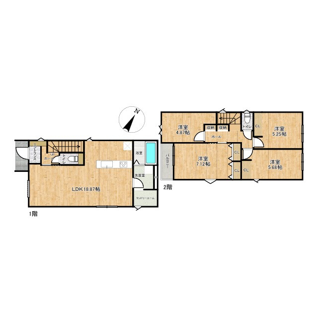 枚方市香里ケ丘　第3期　新築一戸建ての間取り|3号棟、4LDK、価格4590万円、土地面積132.95㎡、建物面積97.71㎡