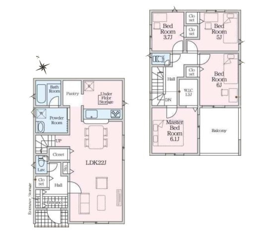【間取り】 | みよし市福谷町蔵屋敷26『仲介料無料』新築戸建て | 2号棟