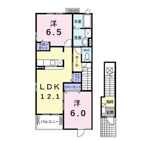 ウエストピークⅣの間取り|2LDKです