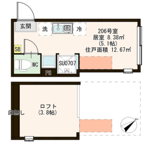 板橋区宮本町のアパートの間取り