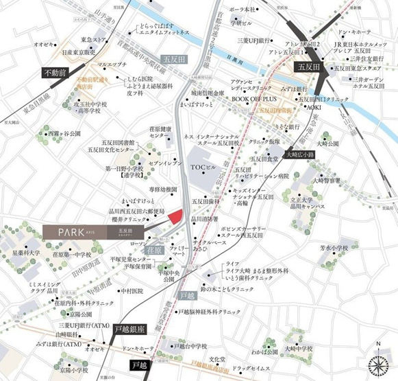 【地図】パークアクシス五反田スカイタワー