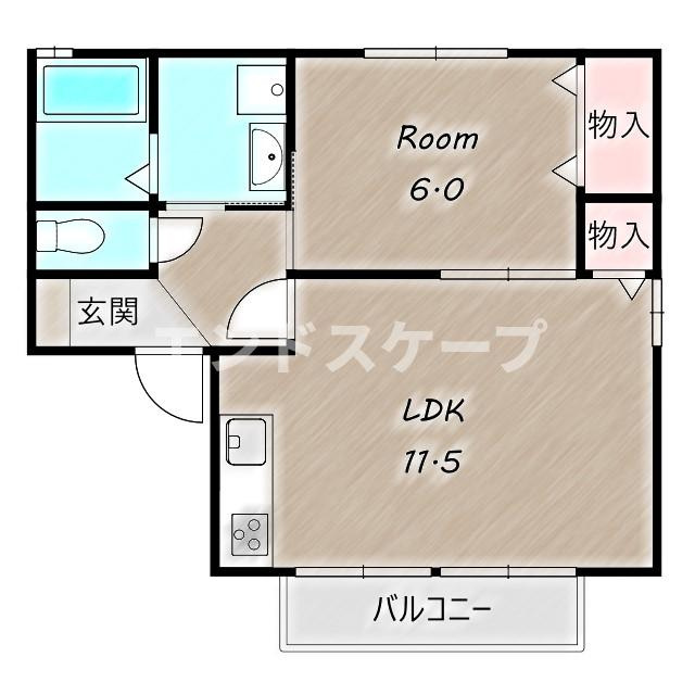 グリーンパーク木村　Ⅲの間取り|高崎、前橋のお部屋探しはエンドスケープまで！お客様の理想お聞かせ下さい♪