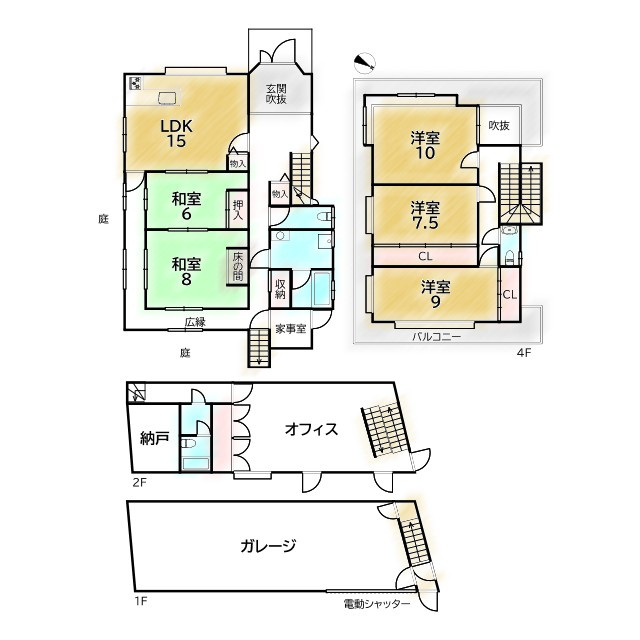衣笠赤阪町 中古戸建の間取り