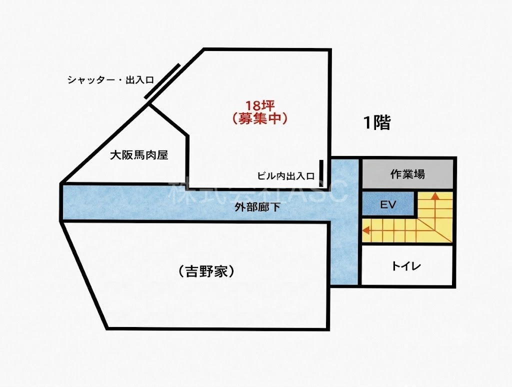 西淀ビル貸店舗の間取り