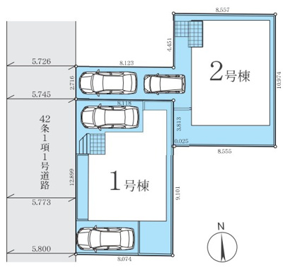 【区画図】 | 厚木市水引　全２棟　新築住宅