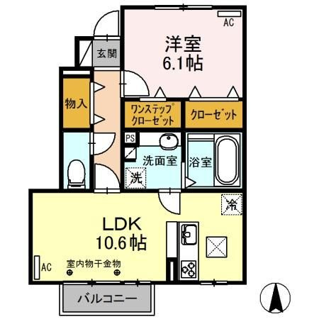 平松ハイツ　弐番館の間取り