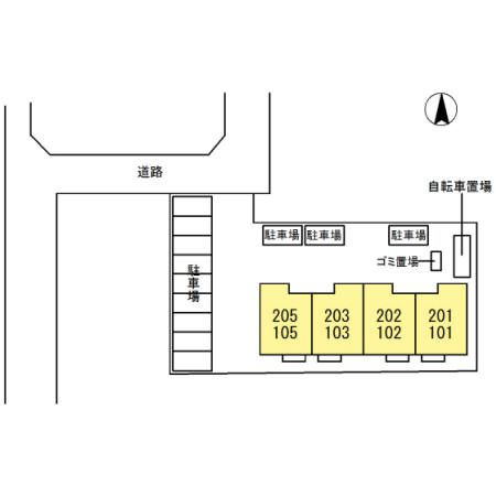平松ハイツ　弐番館の区画図