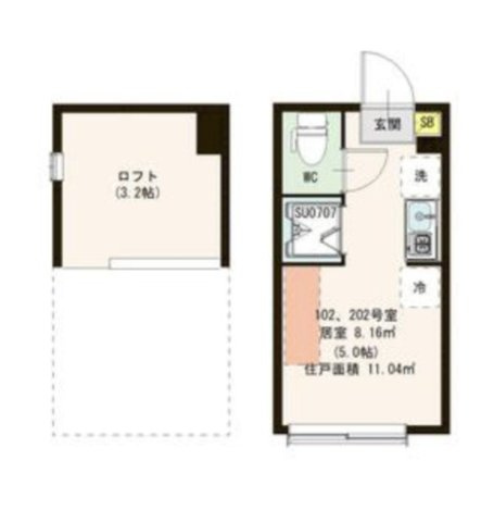 板橋区栄町のアパートの間取り