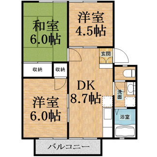 【間取り】 | サンヴィレッジおゆみ野Ｅ