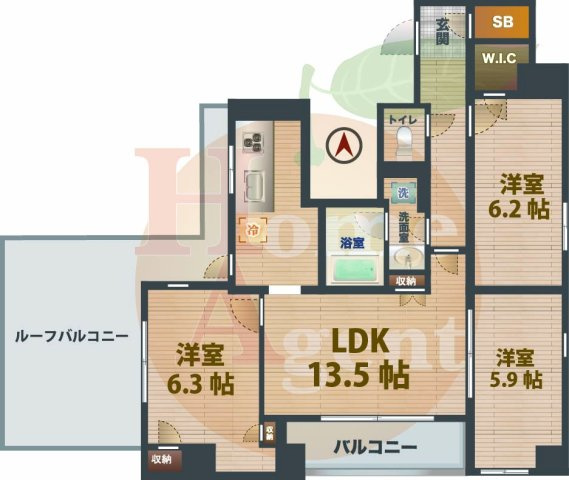 【間取り】 | ラクラス新中野 | 3LDKのお部屋です。