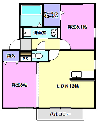 メゾン・ソレイユＢの間取り