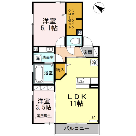 クラウンヒル　Dの間取り