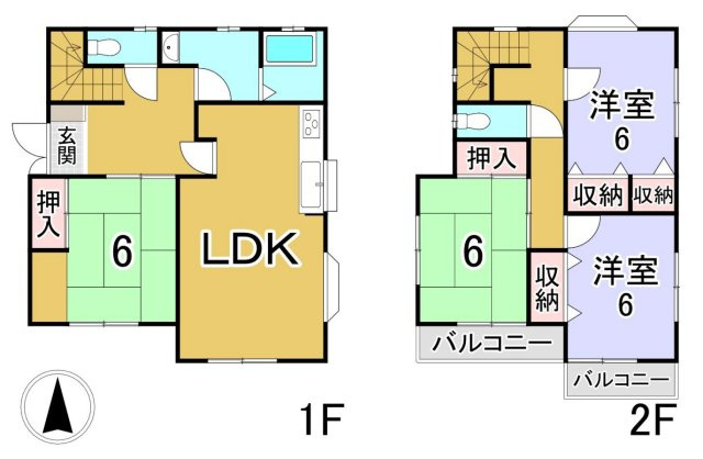 【中古戸建】高崎市八幡町の間取り|■間取り図｜敷地面積：109.56（約33.14坪）　建物面積：93.98（約28.42坪）