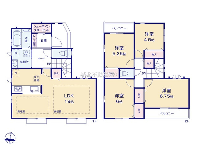 練馬区大泉町5丁目 限定1棟の間取り|建物面積99.78㎡ 2階建て4LDK
1階にLDK+水廻りを配した生活しやすい間取りです