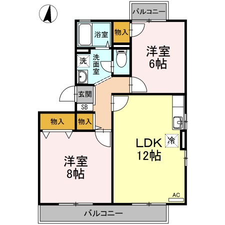 【間取り】 | エクシード平野 A棟