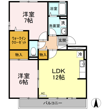 【間取り】 | セジュール今 B棟