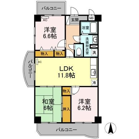 【間取り】 | パークサイドＨＩＲＡＴＡ