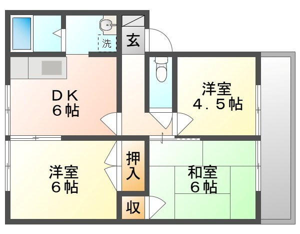 【間取り】 | フレグランス江並A
