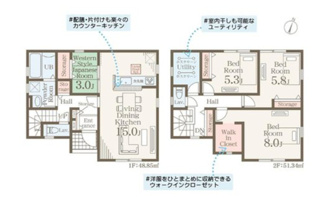 【間取り】 | 新築　新潟市中央区本馬越  第1  1号 | 4LDK＋S＋WIC　　駐車スペース2台可能！