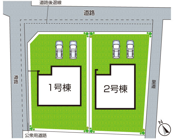 犬上郡豊郷町石畑　新築一戸建ての区画図|全2区画