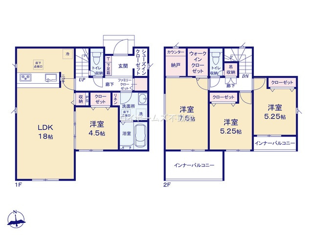 【間取り】 | 弥富市五之三川平３丁目53『仲介料無料』新築戸建て | 1号棟